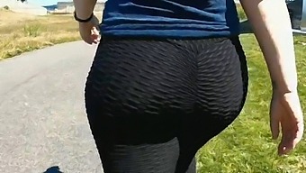 Outdoor Adventure Of Mature Woman With Big Buttocks In Leggings