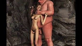 Giant Monster Ejaculates On Cartoon Women In A Bizarre Hentai Scene