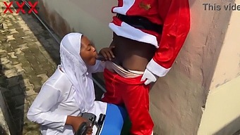 Christmas Delight: Santa And Hijab-Clad Babe Engage In Intimate Encounter. Remain Subscribed To Red.